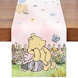Winnie Baby Shower Decorations-Pooh Birthday Party Decor-Winnie Tablecloth,Tablecloth Oh Baby Gender Reveal Birthday Party Supplies for Kids Boys Girls,Pink