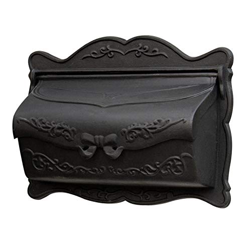 Preisvergleich Produktbild GETZ MSYO Floral Horizontalen Mailbox, Briefkästen Witterungsbeständig, Briefkasten Postkasten Antik, Klein, Schwarz / Bronze (Größe: 42,5 X 32 X 12 cm)