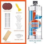 Fiberglass Repair Kit, 100ml White Gel Coat Repair Kit for Boats, Marine Fiberglass Resin Kit for Fixing Holes, Chips, Cracks in Boats, Yacht, Surfboard, Acrylic, Porcelain, Ceramic, Fiberglass Filler - Image 2