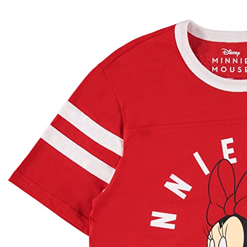 Disney Ladies Mickey & Minnie Mouse Shirt - Classic Mickey & Minnie Mouse Mickey & Minnie Varsity Stripe Sleeve Athletic Tee3