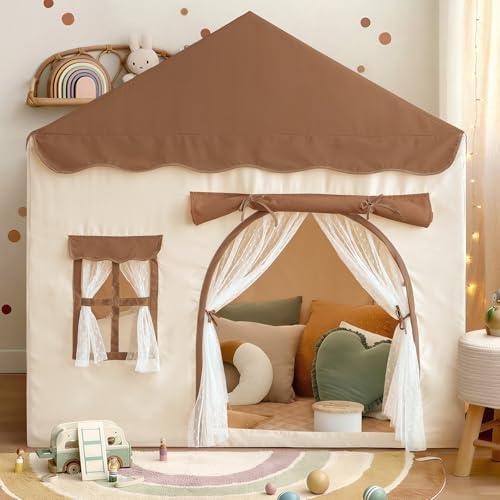 Kids Play Tent with Double Door Children's Playhouse Castle...