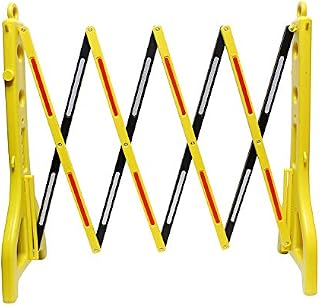 BISupply Folding Barricade – 8 Ft Portable Road Safety Barriers with Reflectors, Construction