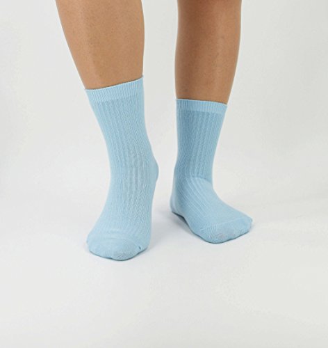 Sryl Womens Super Soft Combed Cotton Socks 3-Pairs,(Multicolor May Choose) C310 (3 Pairs-Light Blue) #TOP3