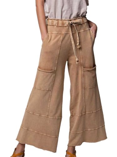 Easel Mineral Wash Knit Cargo Pants Camel/L2