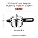 Vinod Stainless Steel Pressure Cooker with Sandwich Base Can Be Used as Deep Fry Pan Induction and Gas Compatible Silver 68 oz ISI & CE Certified 2-Year