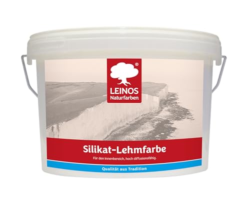 LEINOS Silikat-Lehmfarbe 689, naturweiß – Hochdeckende Wandfarbe für Innen, atmungsaktiv,