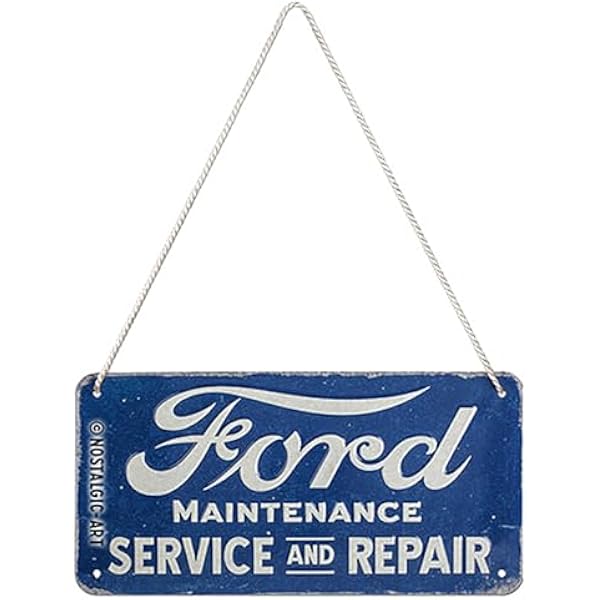 Nostalgic-Art Retro zawieszka z blachy, 10 x 20 cm, Ford – Service & Repair – Pomysł na prezent dla miłośników Forda, Official License Product (OLP), z metalu, Styl vintage