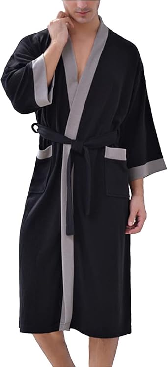 Men Bathrobe Waffle Hotel Spa Robe 