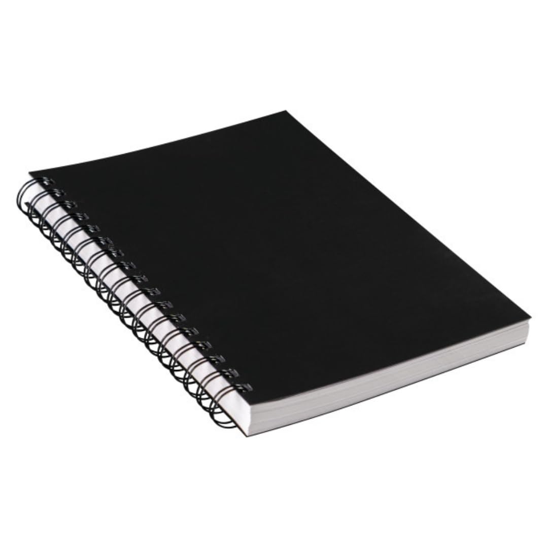 UCREATE Quaderno per schizzi con copertina in polietilene, peso massimo 31,8 kg, rilegatura a spirale laterale, 15,2 x 22,9 cm, nero, 75 fogli/quaderno per schizzi, custodia da 12, 900 fogli in totale