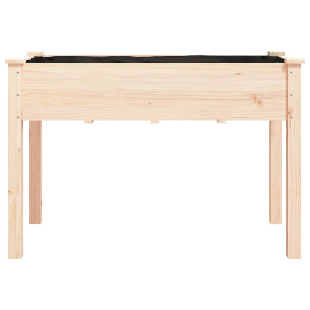 Jardinière avec Doublure en Bois Massif de Sapin 118 x 59 x 76 cm, bac Plante avec Drainage et réserve Eau, Pot Cache pour Balcon terrasse Jardin, Culture Fleurs Herbe aromatique