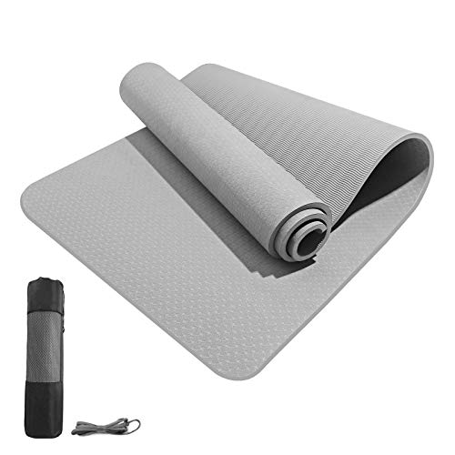 Yoga Mat Non Slip TPE Yoga Mats for Women Men 1/2 inch Thick Eco Friendly Fitness Exercise Mat with Carrying Strap Workout Floor Exercises Mats for Home Pilates