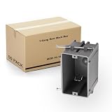 50 PK 1-Gang PVC New Work Electrical Nail Outlet Box, 18 Cubic Inch Switch Box, ETL Listed to UL514C and UL263, 2 Hour Fire Rating New Work Box, Gray