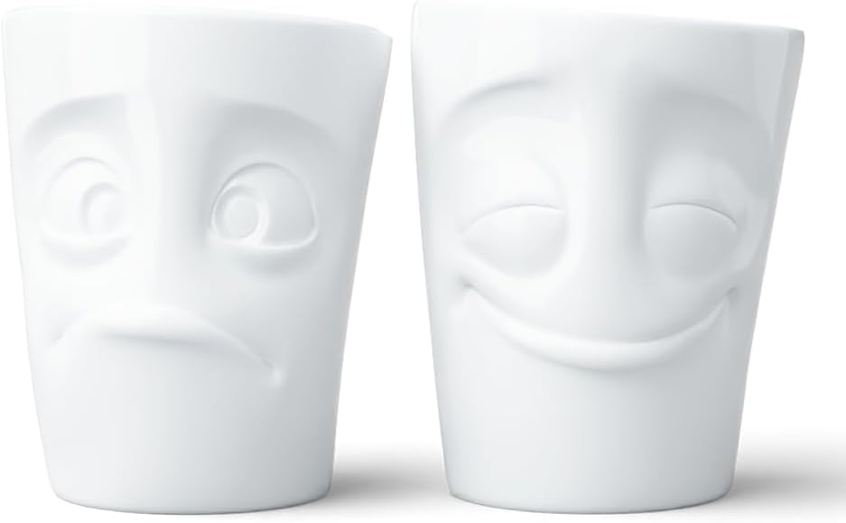 Cup Set #2 Amused and Perplexed White