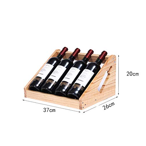 Soporte para 4 botellas de madera maciza 37x26x20 cm miniatura 2