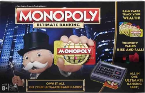 Image of Electronic Monopoly Banking Board Game with 6 ATM Cards and ATM Machine, Electric Monopoly Banking Board Game. (Black Color).