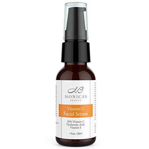 Monica’s Beauty Vitamin C Facial Serum – Reduce The Appearance of Fine Lines and Wrinkles Fast – 20% Vitamin C and Hyaluronic Acid For Skin That Looks Brighter and Glows With Healthiness