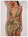 WDIRARA Women's Tropical Cut Out Halter Dress Deep V Neck Backless Bodycon Mini Dresses Green Small