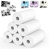 6 Rolls Kids Instant Camera Refill Paper, BPA-Free 57x25mm Thermal Photo Paper, HD Photo Printing for Most Kids Instant Camera Photo Print, Ideal for Drawing, Scrapbooks & Creative Play