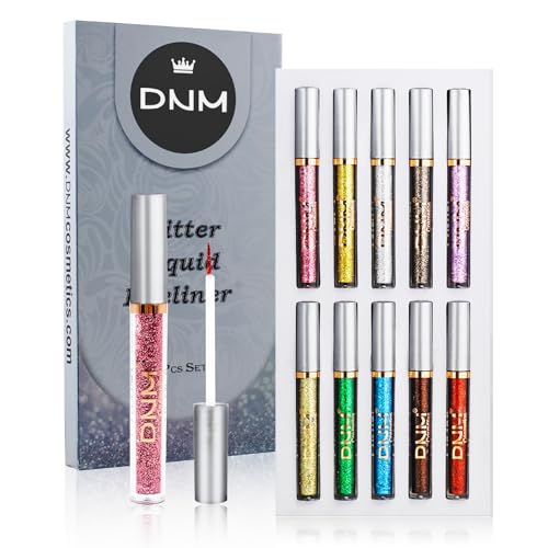 VOLLUCK 10 Farben Glitzer Lidschatten, Flüssiger Eyeliner, Schminkset Frauen