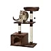 AmazonBasics Cat Tree with Base Condo - 24 x 19 x 50 Inches, Small, Dark Brown