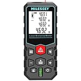 Telemetro laser 40 m, MiLESEEY medidor laser de distancia, Medición de distancia / Longitud / Altura / Área / Continua, Función de silencio, IP54, Batería gratis, Metro laser profesional