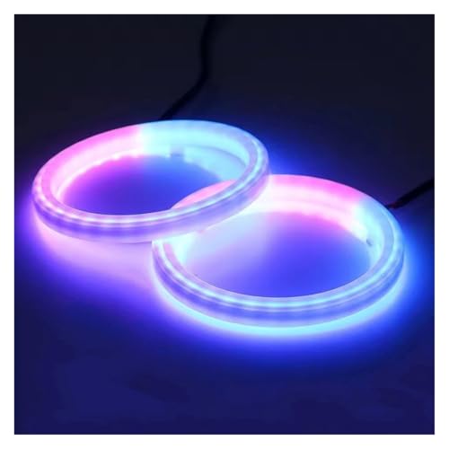 Ojos de ángel LED RGB con control por APP kit de 2 faros halo de algodón para coche y moto