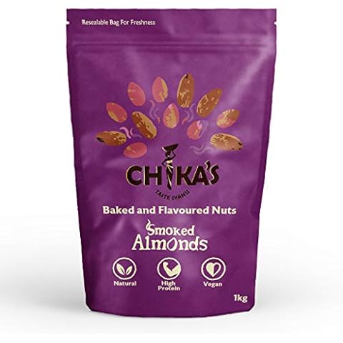CHIKA'S - Smoked Almonds - 1 x 1kg Resealable Bag Cover