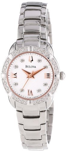 �u���[�o Bulova Women's �E�B�����Y ���f�B�[�X �����p 96R176 Diamond Set Case Watch ���v �r���v [���s�A���i]