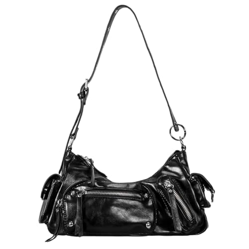 Image of Shoulder Purse for Women, Leather Women's Handbag Y2k Aesthetic Coquette Shoulder Bag Hobo Punk Trendy Ladies Purse