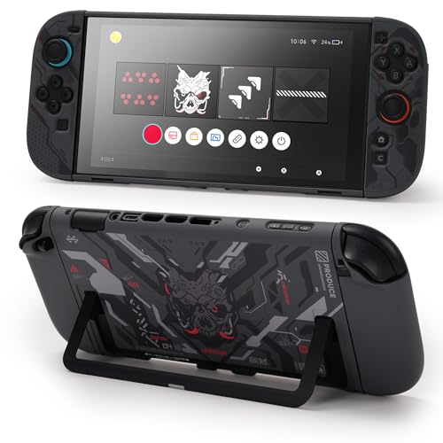 Image of Geekshare PC Slim Protective Case Compatible with NS2, Detachable Shell with Shock-Absorption and Anti-Scratch Hard Cover - Black Cyber Mecha