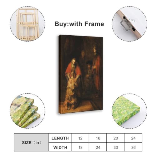 Toile Rembrandt Le Retour du fils prodigue pour déco salon et bureau élégant