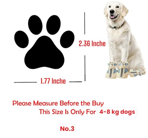 Image of Dog Shoes for Shih Tzu, Golden Retriever, German Shepherd /Summer Heat Dog Boot Adjustable Non-Slip, PU Paw Protector-Waterproof Size-3 for 1 to 4 Kg(L X W Paw-2.36x 1.77) Inches