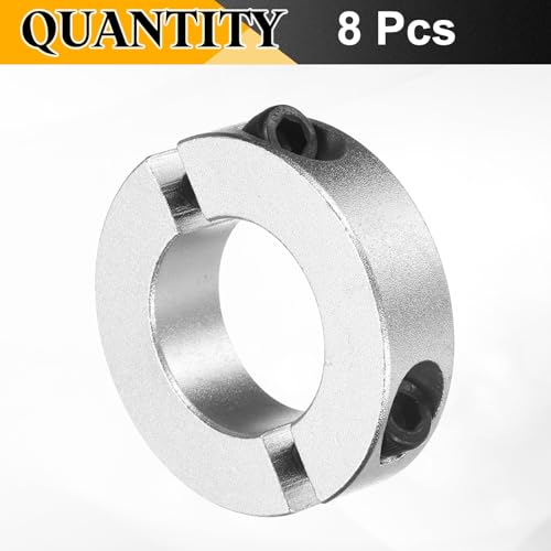 QUARKZMAN 8 Stück Geteilte Klemmringe für Welle, 25mm Bohrung 45mm AD 12mm Breite Stellringe Aluminiumlegierung Gewindestift Wellenkragen