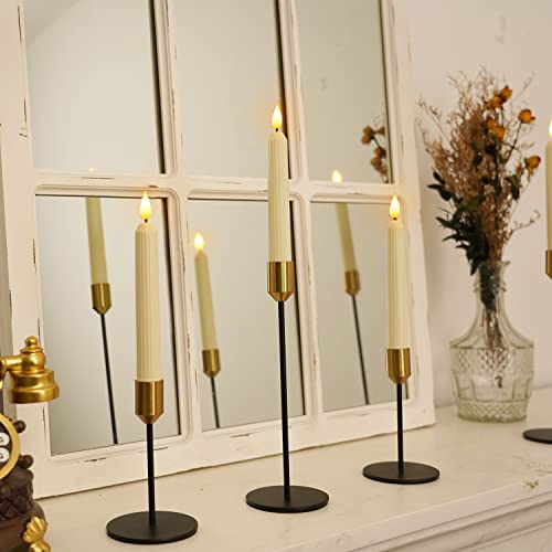 5Plots Flameless Taper Candles Flickering With Remote&Timer, 7 Inch Ivory Battery Operated Taper Candles, Set Of 6 Plastic Roman Column Led Taper Candles, Battery Operated Led Candlesticks For Decor #TOP6