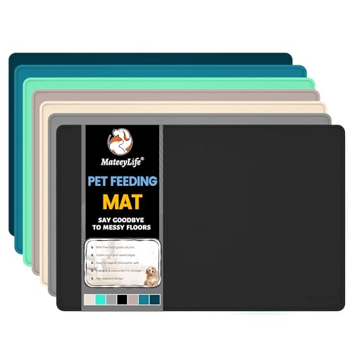 MateeyLife Tapete De Comida Para Cães E Gatos Para Pisos À Prova D'Água, Tapetes Antiderrapantes Pa