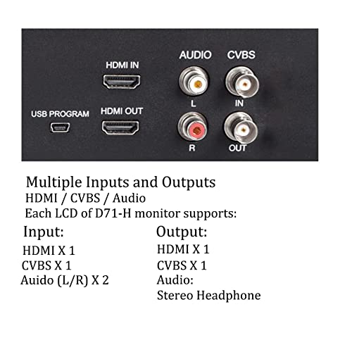 Image of FEELWORLD D71 Plus -H Dual 7 inch 3RU IPS 1920x1200 Broadcast LCD Rack Mount Monitor with HDMI, AV Input and Output