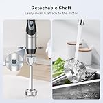 FRESKO Immersion Handheld Blender 500W with 700ml Beaker, 12-Speed & Turbo Mode Hand Blender Stick, 304 Stainless Steel Blades for Soup, Smoothie, Puree, Baby Food - Image 5