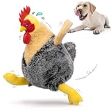 BluBrk Squeaky Stuffed Dog Toys – Plush Chicken Chew Toy for Small, Medium & Large Dogs, Cute & Funny Interactive Puppy Toy with Crinkle Paper & Double Squeakers