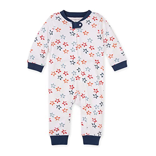 Burt's Bees Baby Baby Boys' Sleep And Play Pajamas, 100% Organic Cotton One-Piece Romper Jumpsuit Zip Front Pjs, Patriotic Short Sleeve, Newborn #TOP5