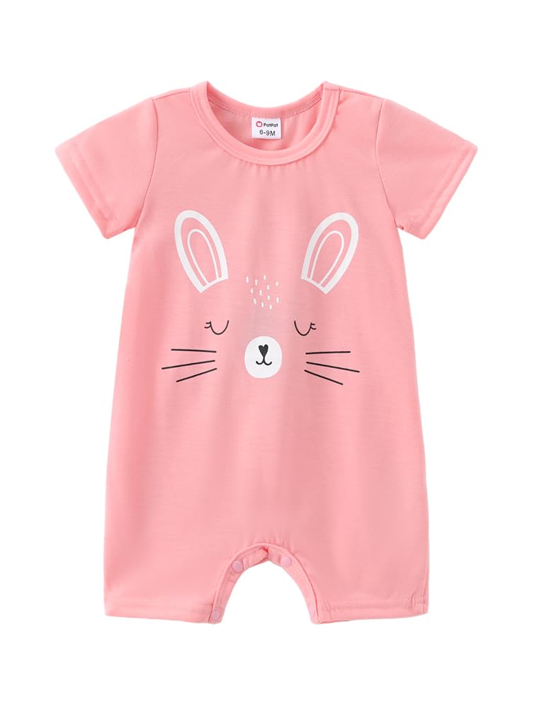PATPATBaby Onesie Soft Comfy Romper Bodysuits for Newborn Infant Bottom Snaps Cute Cartoon Print Toddler Clothes, Sizes 0-24 Months