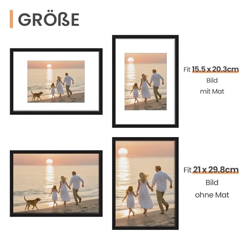 upsimples Bilderrahmen A4, Bilderrahmen Kinderzeichnungen A4，Leichter & dünner Rahmen Schwarz für Fotos, Bilder, Poster