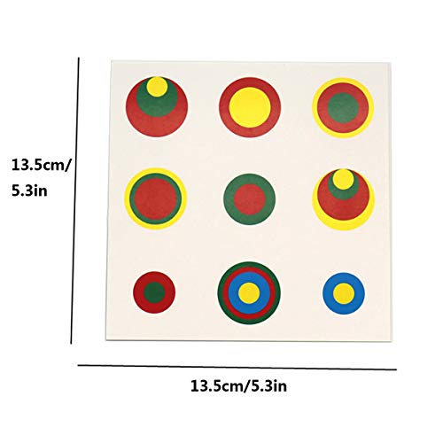 Thoth Montessori Color Cylinder with Cards Wooden Cylinder Ladder Block MINI-Size Knobless Cylinder Montessori Memory Training Game Early Development Toy for Kids