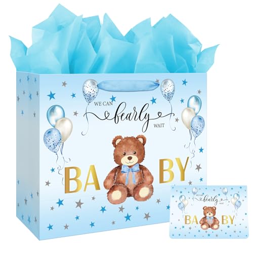 Laidans 13" Large Baby Shower Birthday Gift Bag for Boy