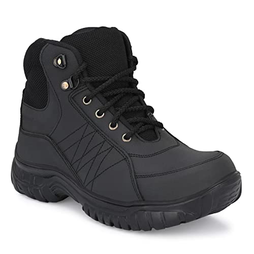 Buy Ozarro Black Genuine Leather Steel Toe Safety Shoe (S4432) at Amazon.in