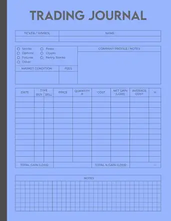Trading Log Book: Stocks, Forex, Options, and Crypto Trading Journal Notebook