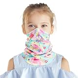 Kids Ski Mask Winter Fleece Neck Gaiter Warmer Kids Face Cover Scarf Windproof Balaclava for 4-10 Years Boys Girls (CA/US, Age, 4 Years, 10 Years, Standard, Rainbow)