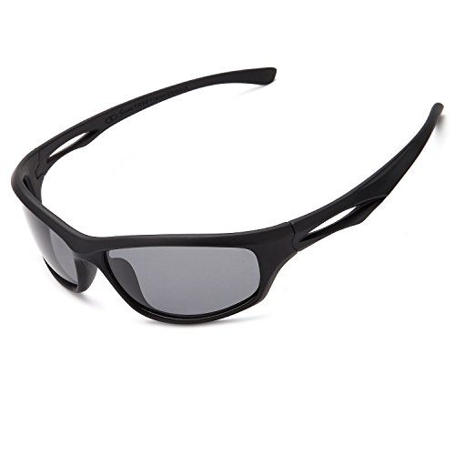 Siren Mens Polarized Unbreakable Sunglasses - Grey Lens Black Frame