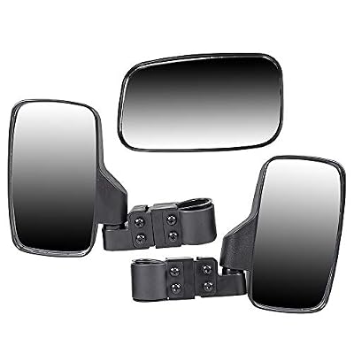 NICHE Black Breakaway Rear Side View Mirror Combo for Offroad UTV 1.75 Inch Roll Cage Bar