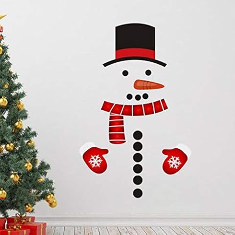 TOYANDONA Christmas Snowman Refrigerator Stickers Cover