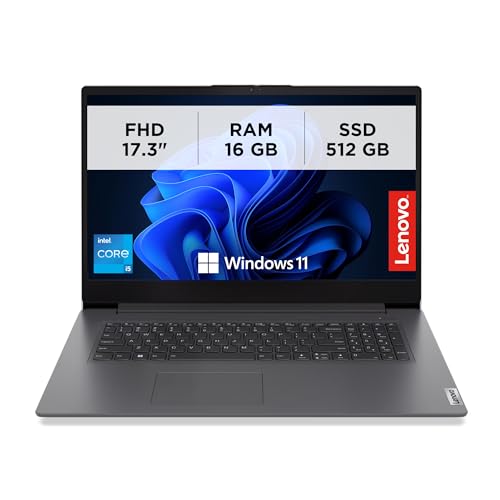 Lenovo - Notebook 17.3 Pollici V17 Gen 4 i, PC Portatile Professionale Windows 11 Pro, Intel Core i5-13420H, Ram 16GB DDR4, 512GB SSD NVMe - Laptop Grafica Intel UHD, Computer Audio Dolby, Schermo FHD